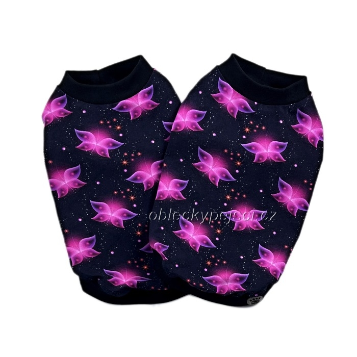 Tričko  Růžový neon motýlek