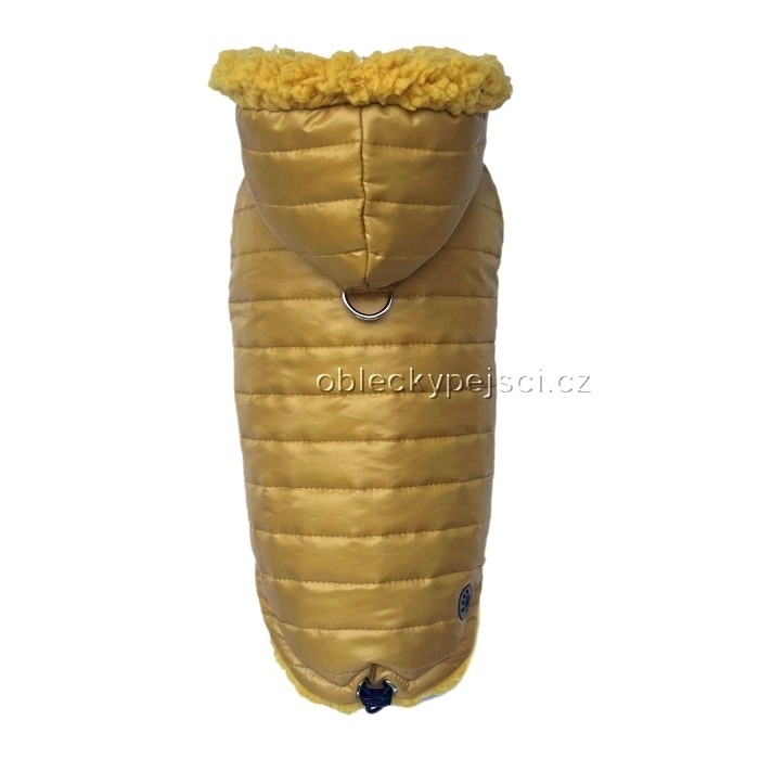 Zimní bunda Okrová s kapucí