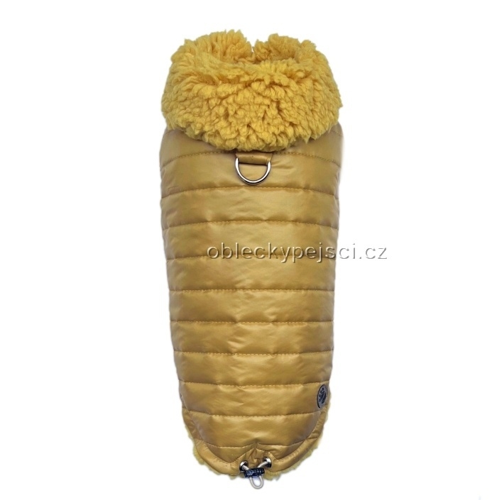Zimní bunda Okrová s límcem