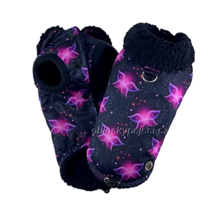 Zimní softshellová bunda Růžový motýlek 2