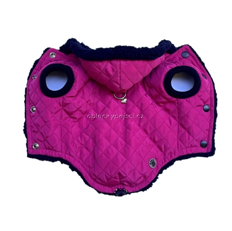 Zimní bunda růžová s černou sherpou