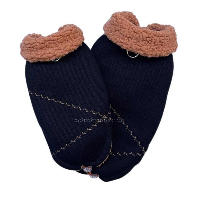 Zimní svetr s beránkem Černo - skořicový