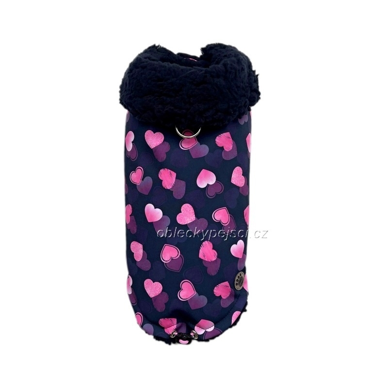 Zimní softshellka Růžové srdíčko