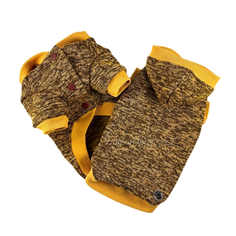 Svetr Okrovo - hnědý melír