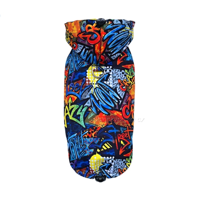 Letní softshellka /pláštěnka Modré graffiti