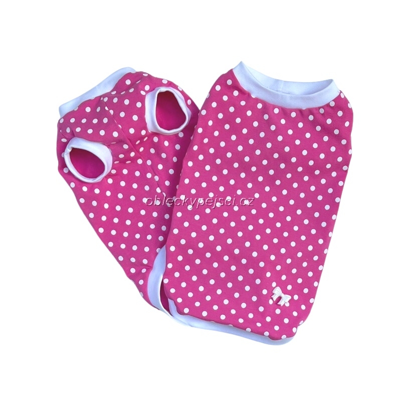 Tričko růžové Bílý puntík