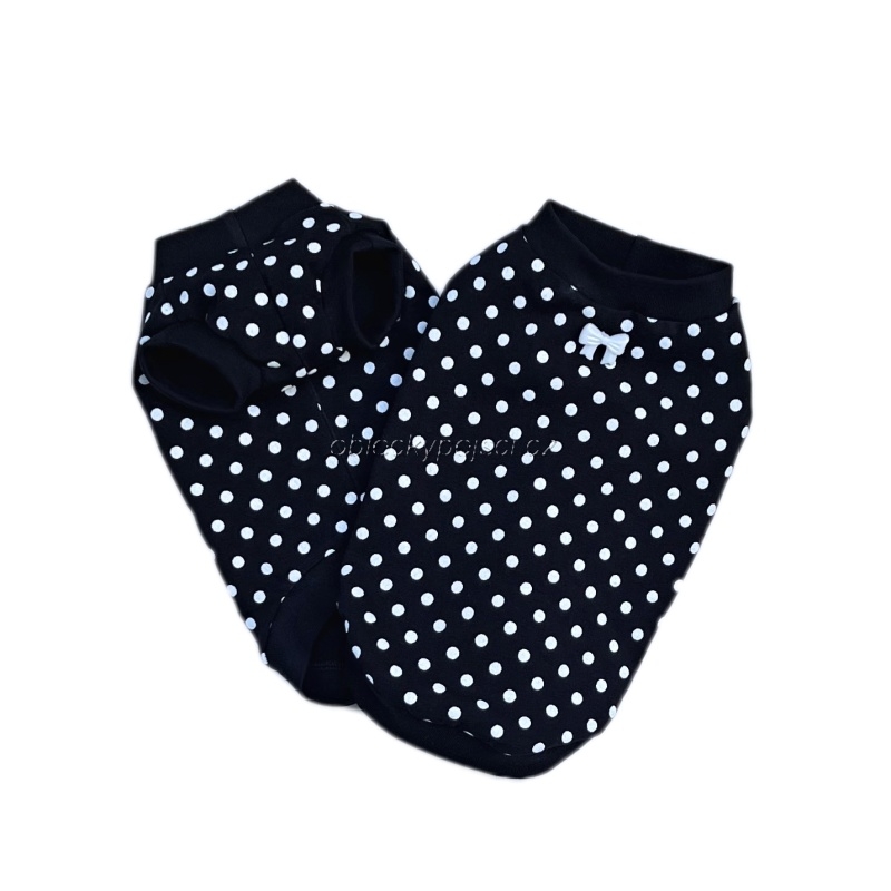 Tričko černé Bílý puntík