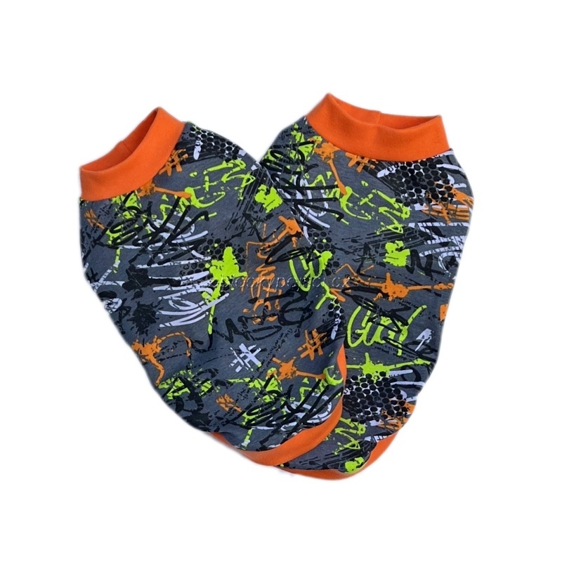 Tričko neon potisk Oranžový náplet