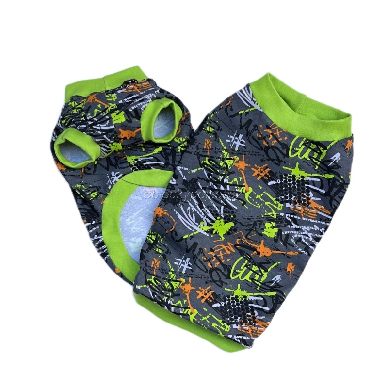 Tričko neon potisk Zelený náplet