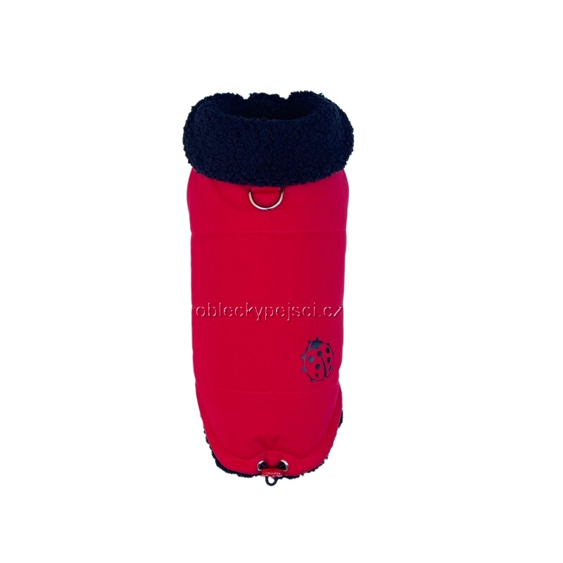 Zimní soft. bunda Červená s beruškou