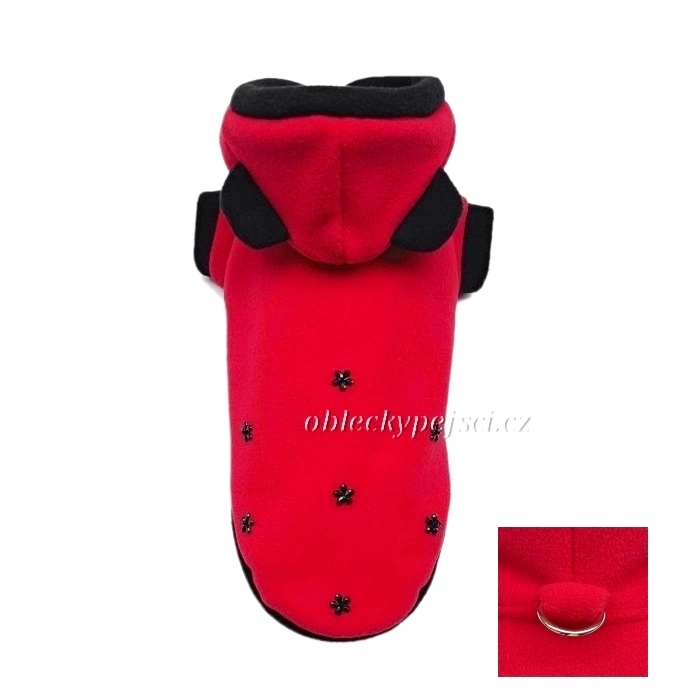 Fleecová mikina Červená - ouško