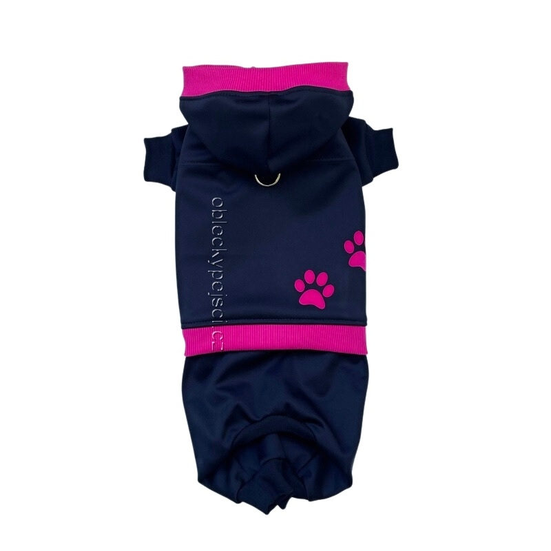 Soft. overal jaro/podzim/zima Černý - růžová tlapka