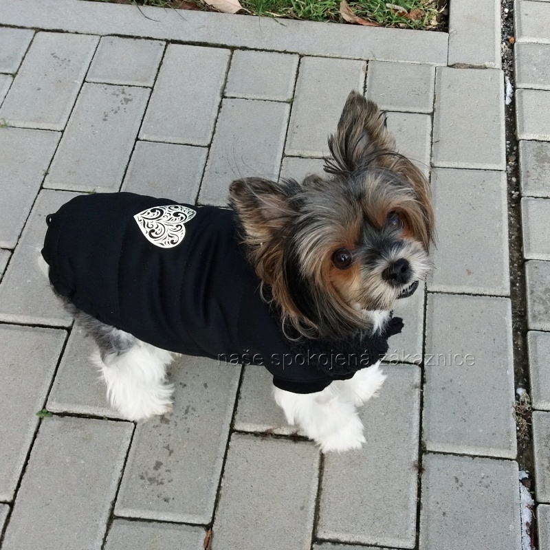 Zimní soft. bunda Černá - reflexní srdíčko