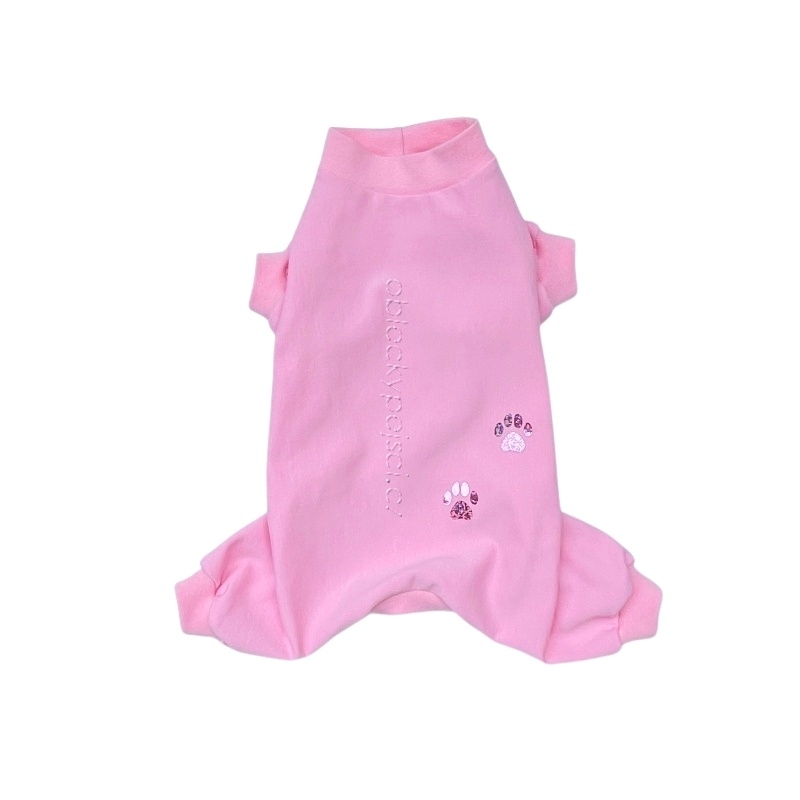 Teplákový overal Růžový třpytivé tlapičky