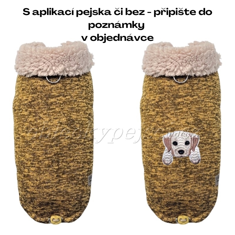 Zimní svetr s beránkem Melírový