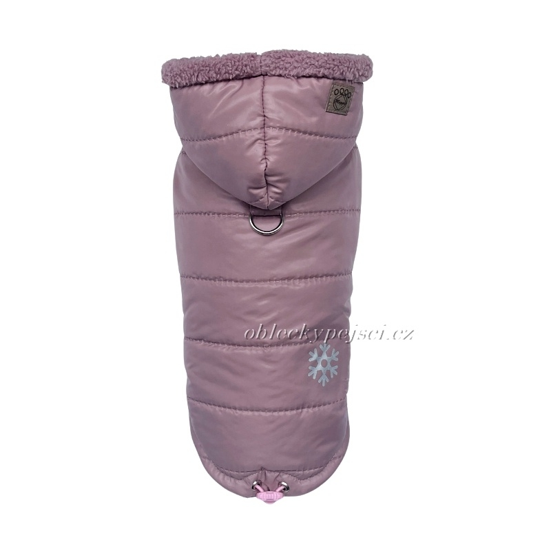 Zimní bunda starorůžová s reflexní vločkou