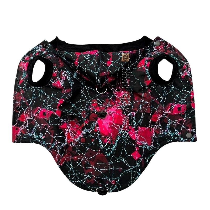 Softshellka jaro/podzim/zima Červený abstrakt stažení i v hrudi