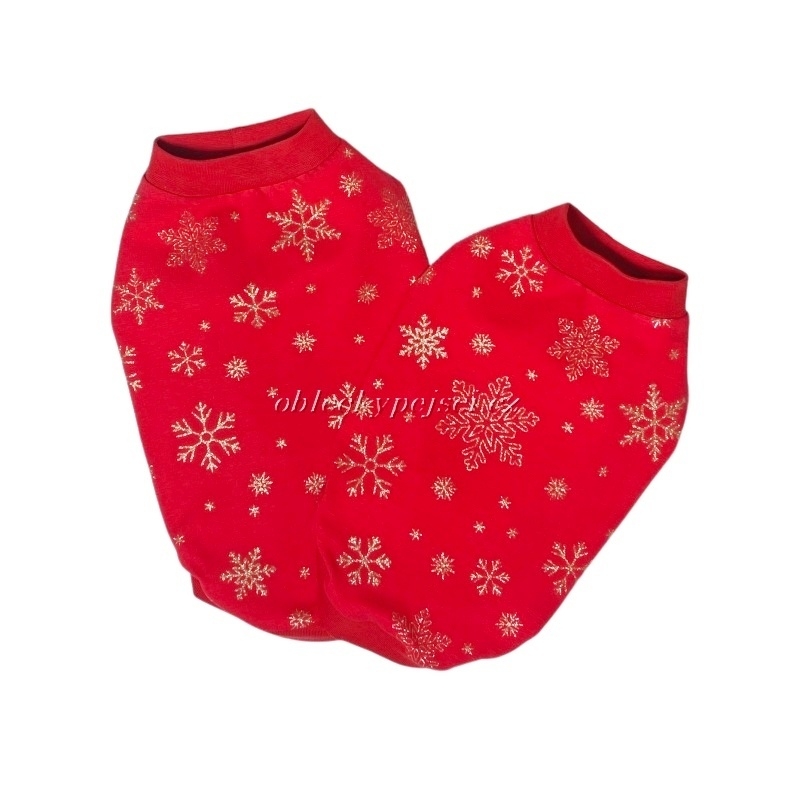 Vánoční tričko červené Zlatá vločka